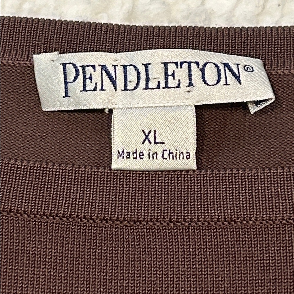 Pendleton Silk Blend 3/4 Sleeve Sweater size XL Brown Minimalist Neutral - Picture 5 of 16